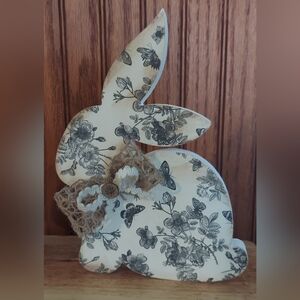 Floral Bunny Decor with Bow